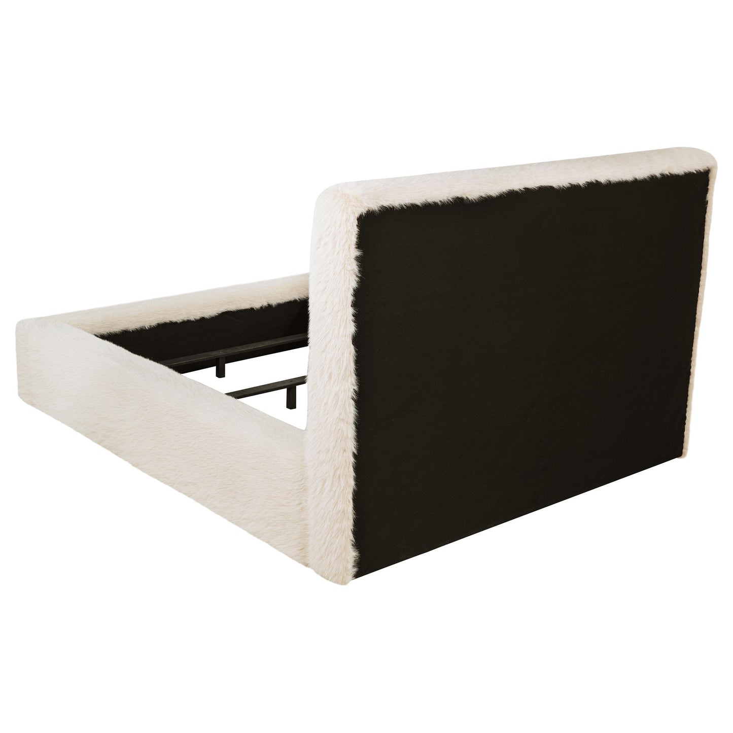  Coaster Furniture Rebecca 306141KE Faux Fur Upholstered Eastern King Bed - Cream IMAGE 5