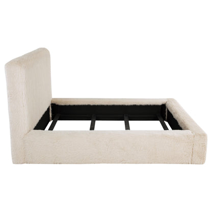 Coaster Furniture Rebecca 306141KE Faux Fur Upholstered Eastern King Bed - Cream IMAGE 8