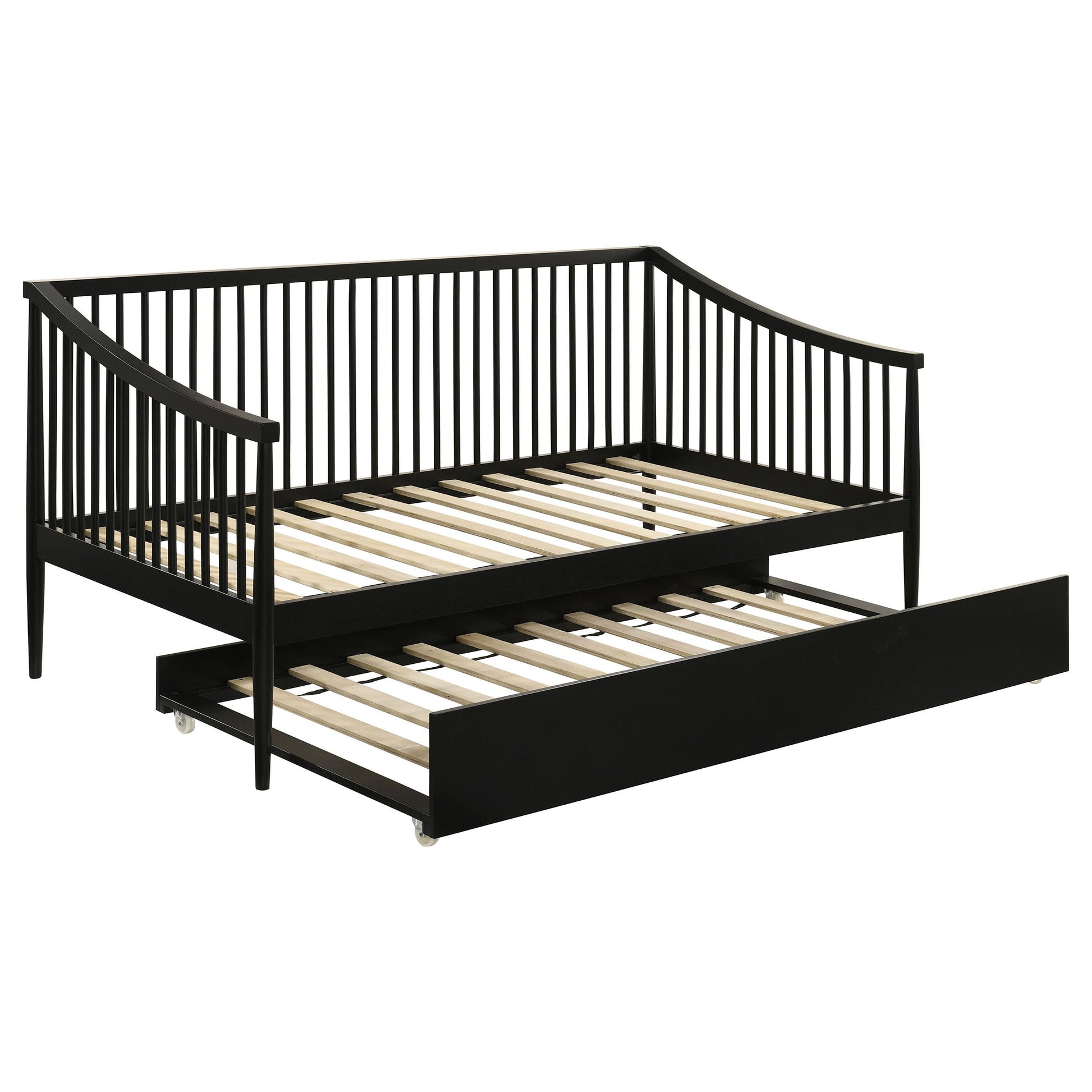  Coaster Furniture Delgado 310027 Windsor Twin Wood Daybed with Trundle - Black IMAGE 2