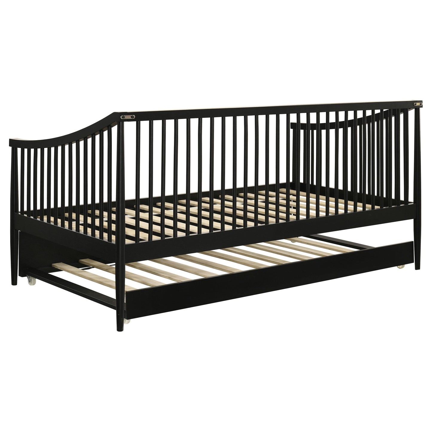  Coaster Furniture Delgado 310027 Windsor Twin Wood Daybed with Trundle - Black IMAGE 4