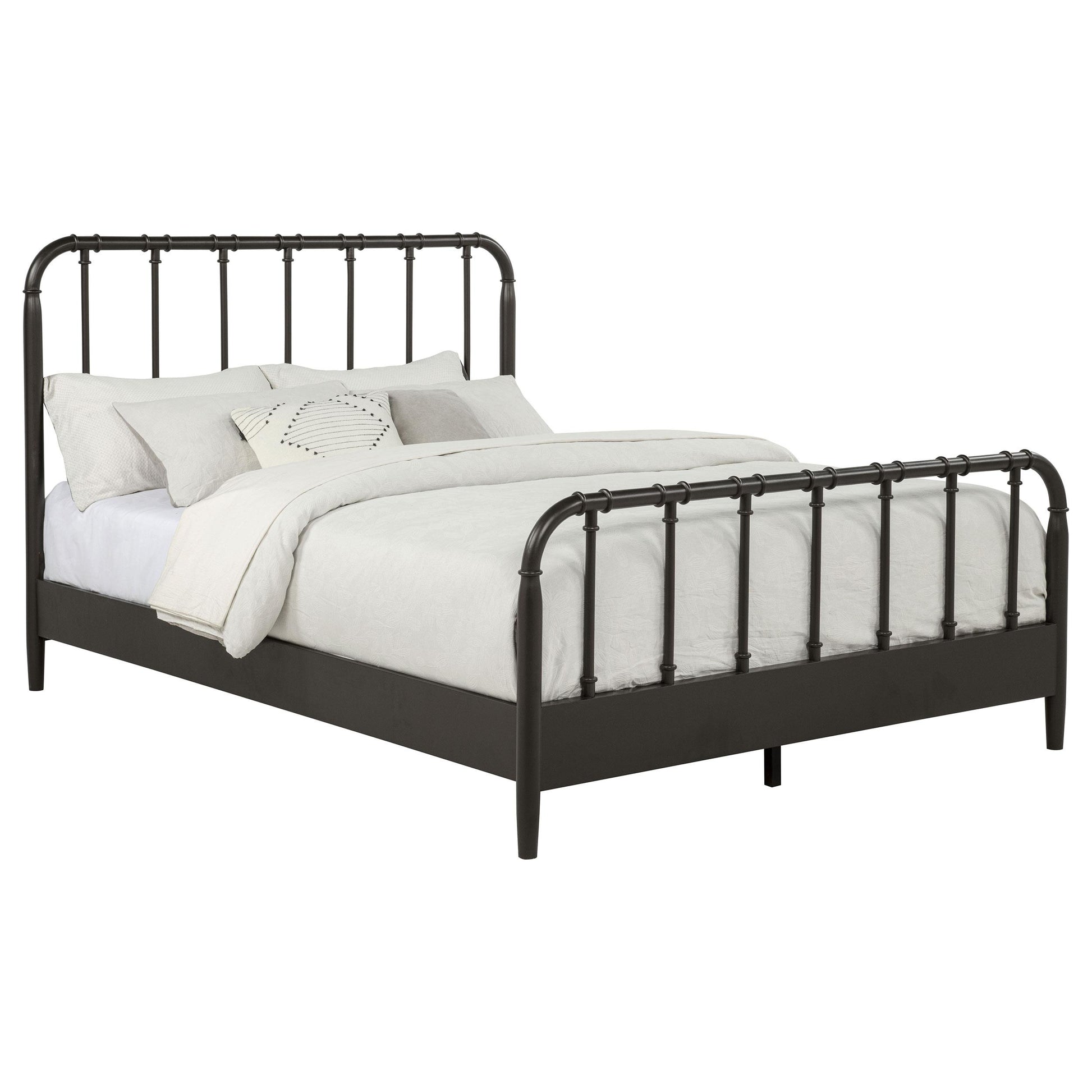  Coaster Furniture Rocco 310035Q All Wood Water Pipe Open Frame Queen Bed - Dark Bronze IMAGE 1