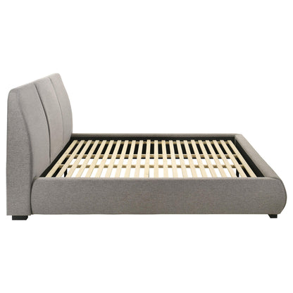 Coaster Furniture Mokena 310090KE 46-inch Upholstered Eastern King Platform Bed - Taupe IMAGE 5