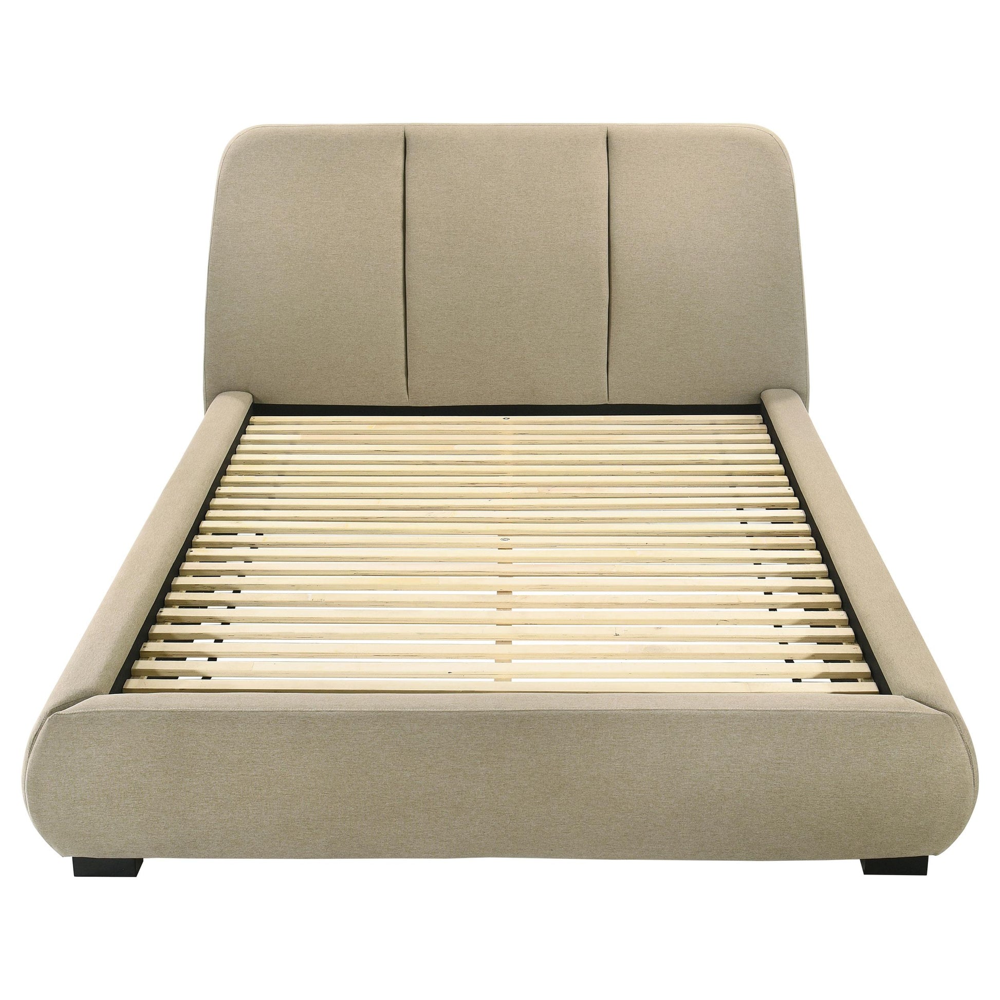  Coaster Furniture Mokena 310091Q 46-inch Upholstered Queen Platform Bed - Brown IMAGE 5