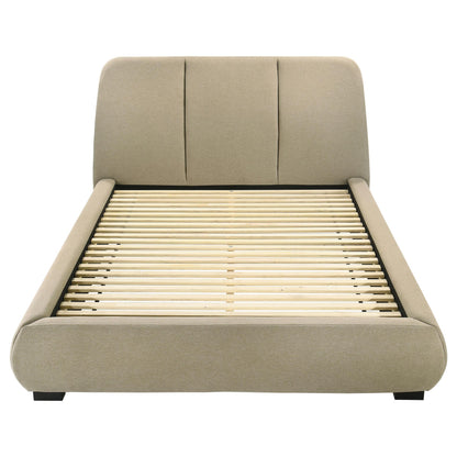  Coaster Furniture Mokena 310091Q 46-inch Upholstered Queen Platform Bed - Brown IMAGE 5