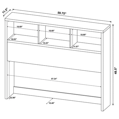  Coaster Furniture Westpark 315881Q 49-inch Queen Bookcase Headboard - Dark Pine IMAGE 5