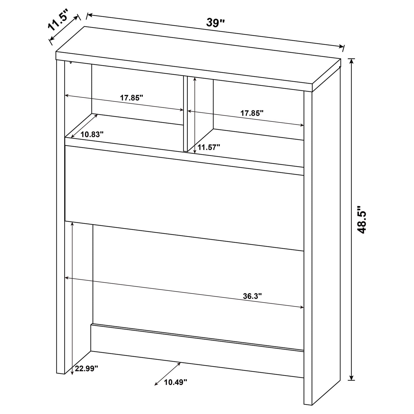  Coaster Furniture Westpark 315881T 49-inch Twin Bookcase Headboard - Dark Pine IMAGE 5