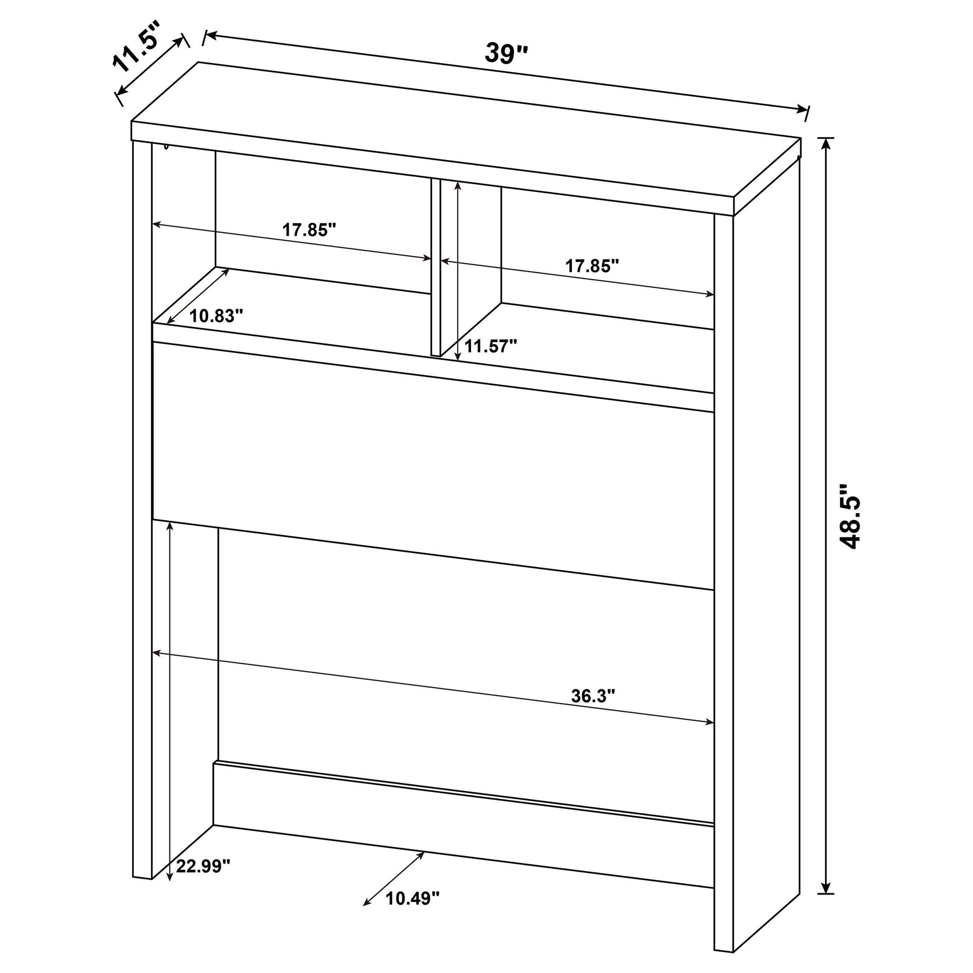  Coaster Furniture Westpark 315881T 49-inch Twin Bookcase Headboard - Dark Pine IMAGE 5