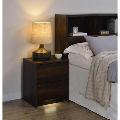  Coaster Furniture Westpark 315882 2-drawer Nightstand LED Lights and USB - Dark Pine IMAGE 3