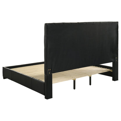  Coaster Furniture Medley 315911BLKKE Genuine Leather Eastern King Platform Bed - Black IMAGE 4