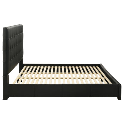  Coaster Furniture Medley 315911BLKKE Genuine Leather Eastern King Platform Bed - Black IMAGE 7