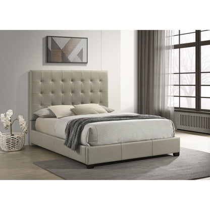  Coaster Furniture Medley 315911TANQ Genuine Leather Queen Panel Platform Bed - Tan IMAGE 6