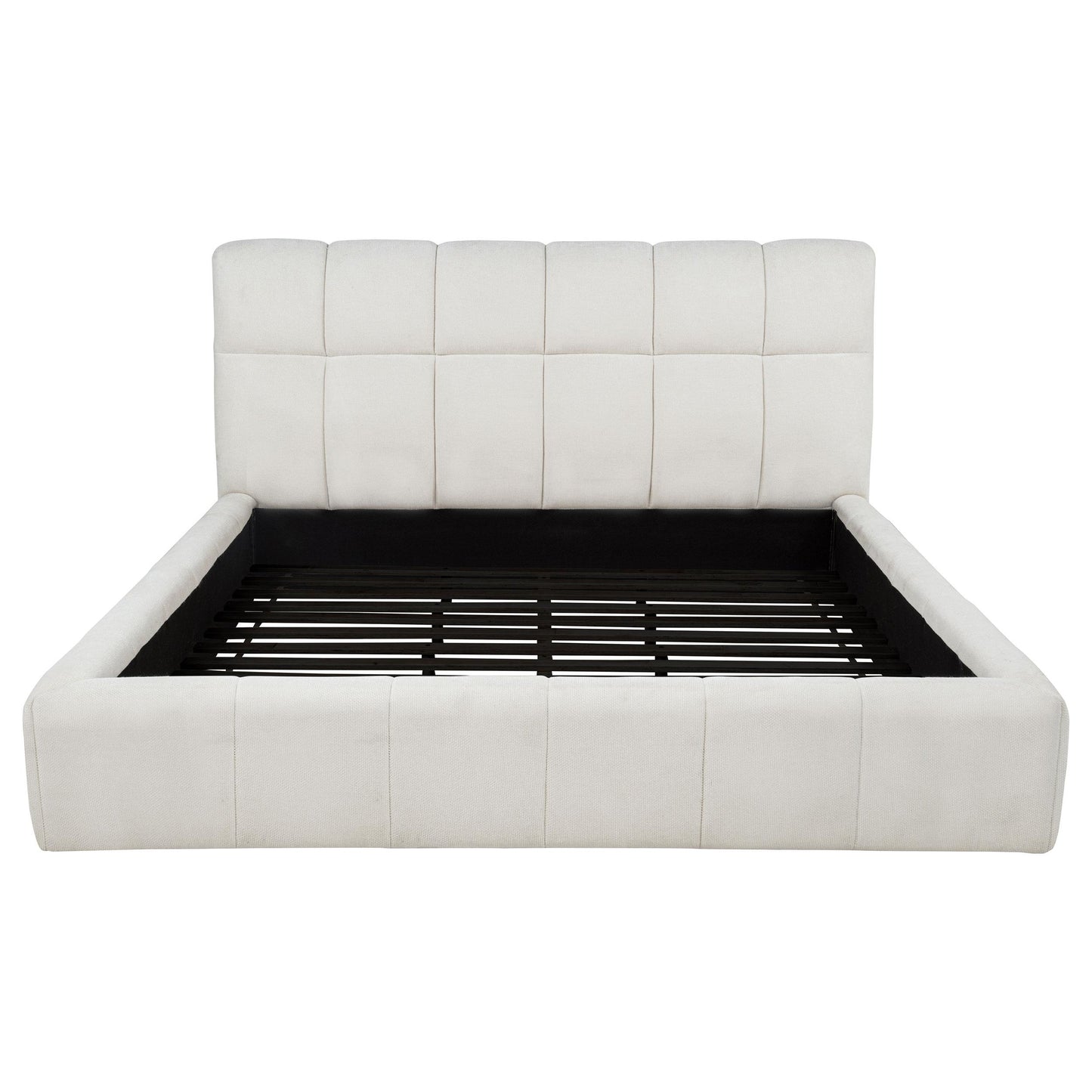  Coaster Furniture Nollet 315917CRMKE 48-inch Upholstered Eastern King Platform Bed - Cream IMAGE 3