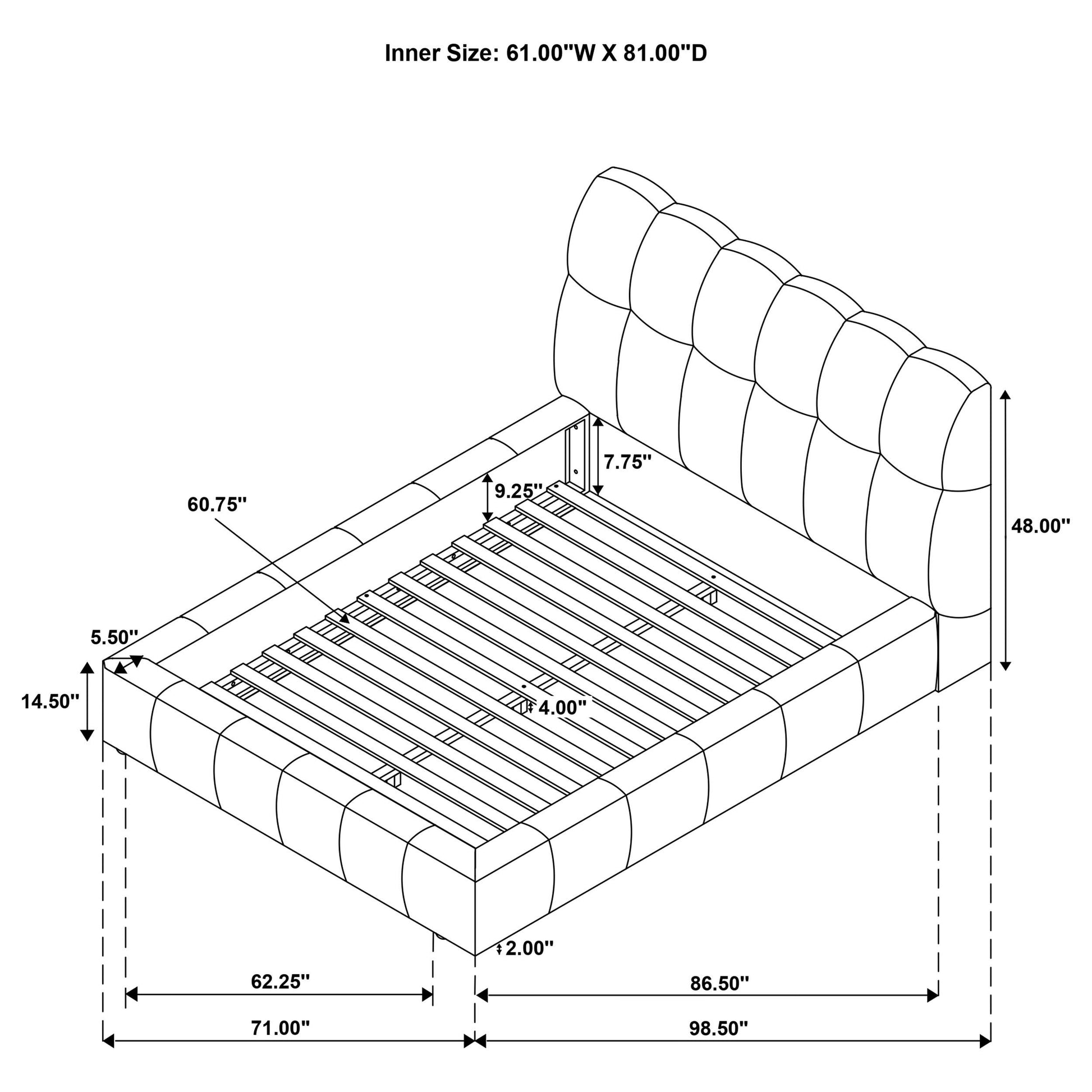  Coaster Furniture Nollet 315917CRMQ 48-inch Upholstered Queen Panel Platform Bed - Cream IMAGE 9