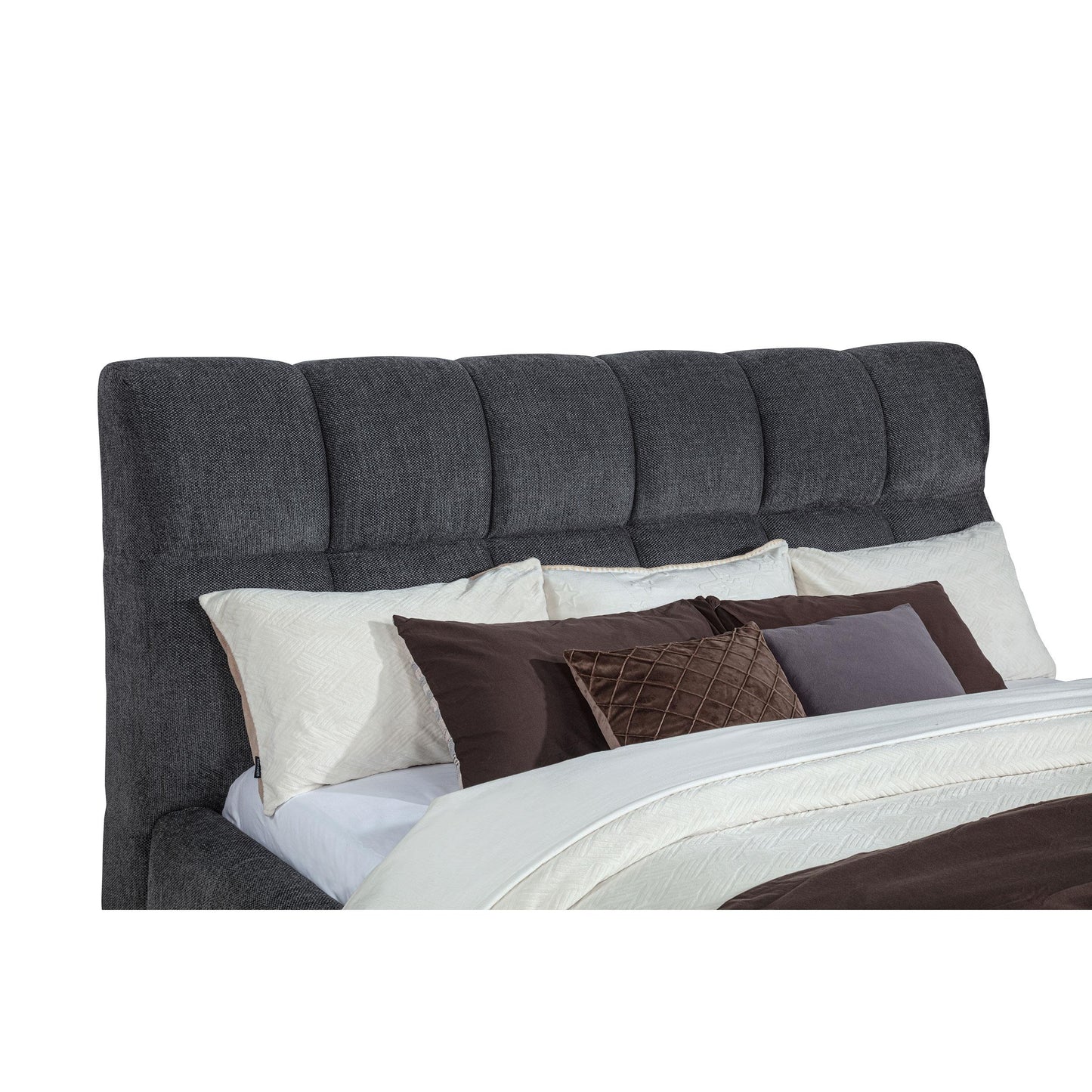  Coaster Furniture Nollet 315917GRYKE 48-inch Upholstered Eastern King Platform Bed - Grey IMAGE 1
