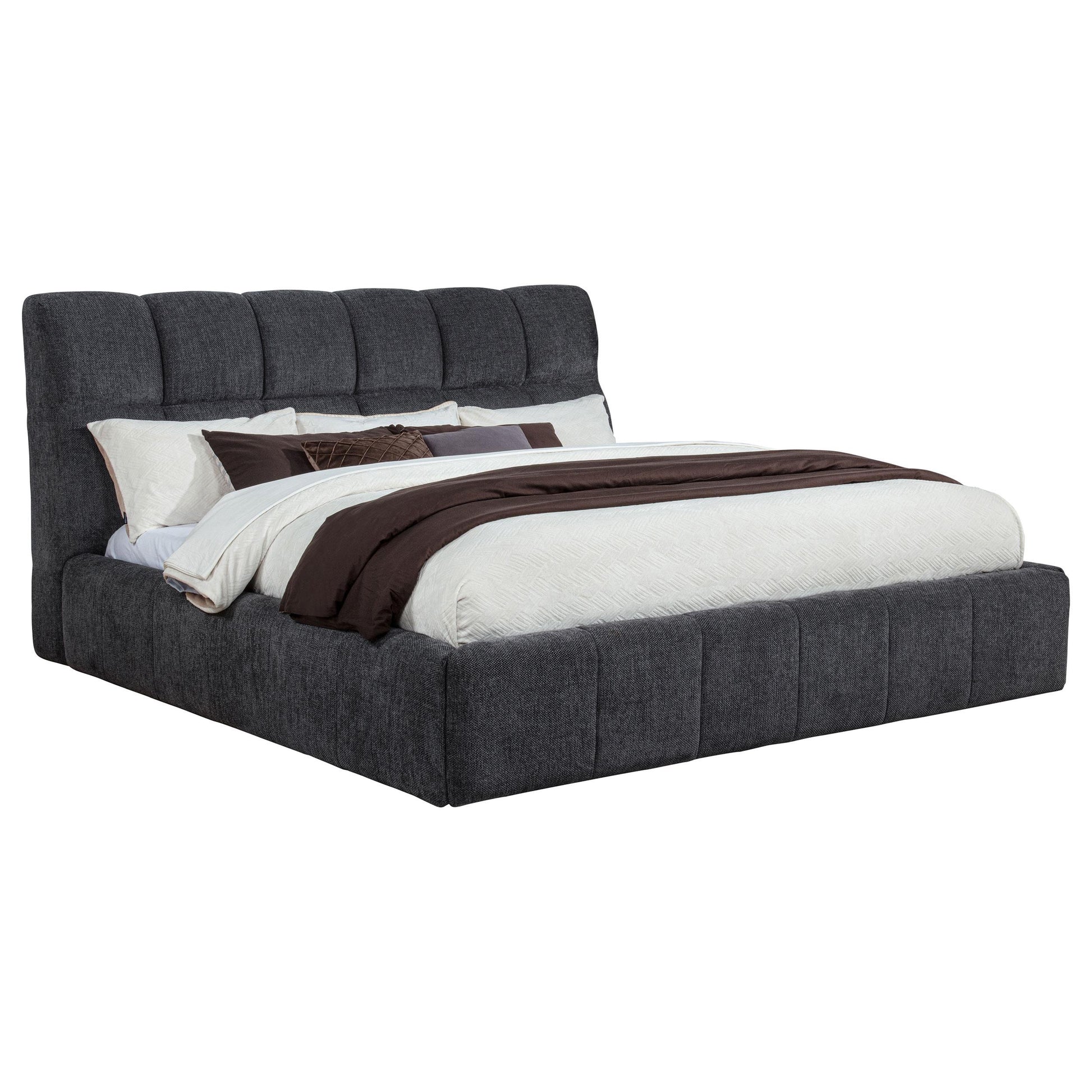  Coaster Furniture Nollet 315917GRYKE 48-inch Upholstered Eastern King Platform Bed - Grey IMAGE 2