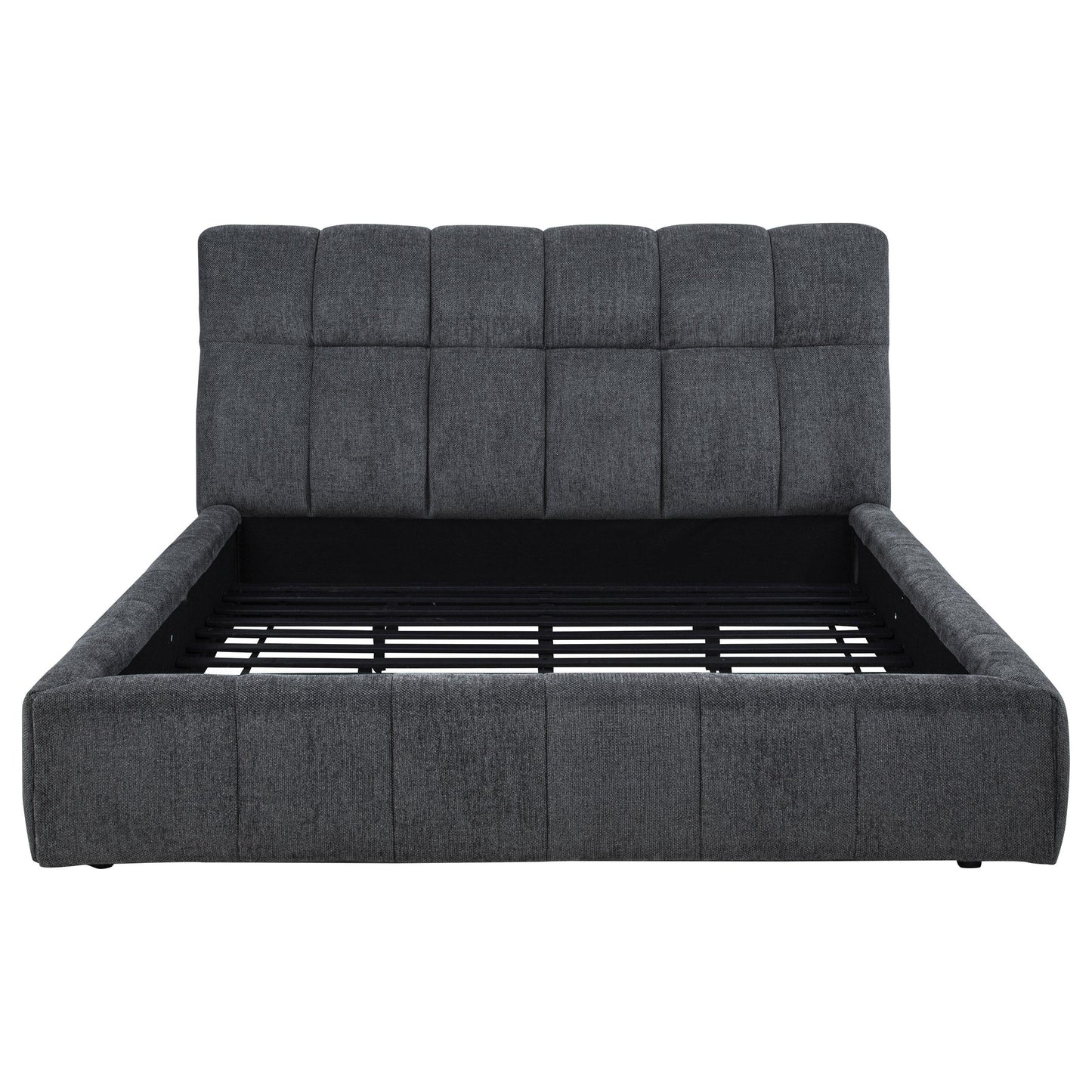  Coaster Furniture Nollet 315917GRYKE 48-inch Upholstered Eastern King Platform Bed - Grey IMAGE 3