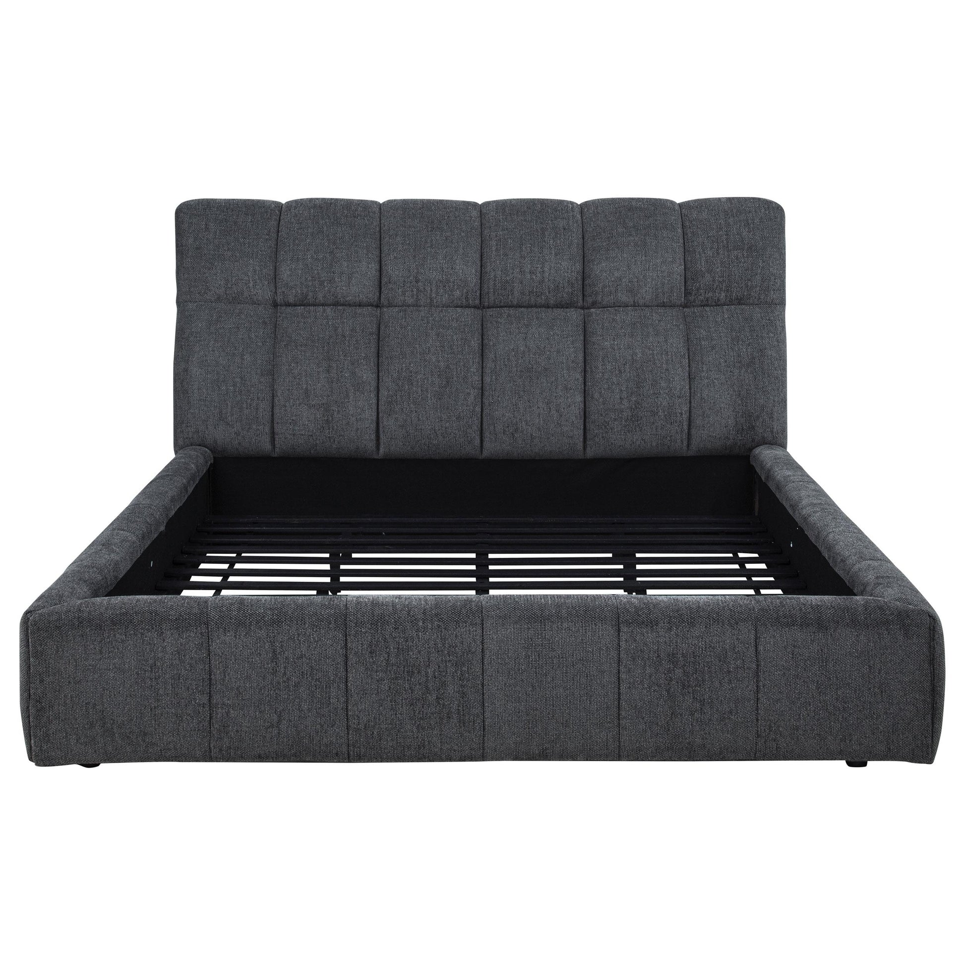  Coaster Furniture Nollet 315917GRYKE 48-inch Upholstered Eastern King Platform Bed - Grey IMAGE 3