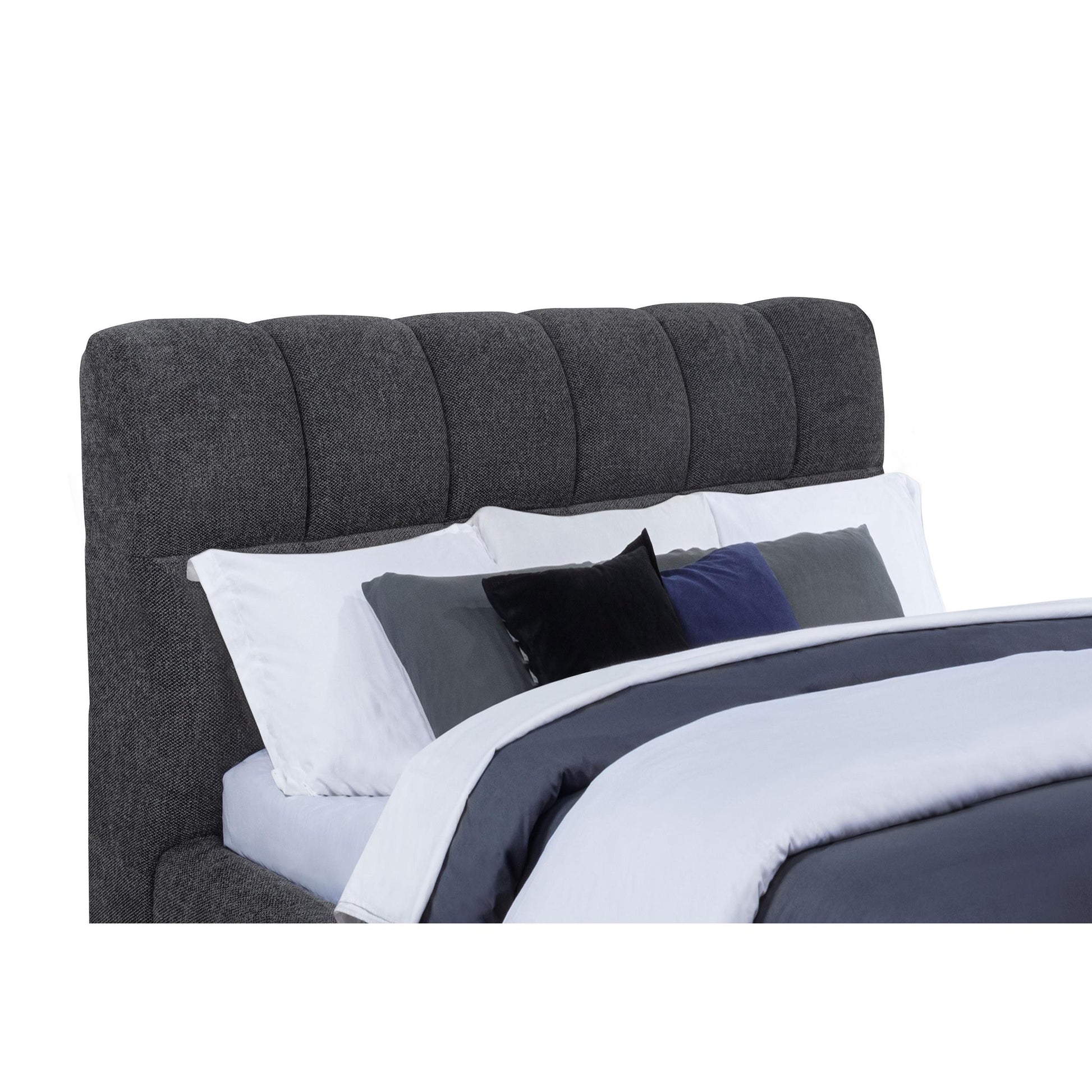  Coaster Furniture Nollet 315917GRYQ 48-inch Upholstered Queen Panel Platform Bed - Grey IMAGE 1