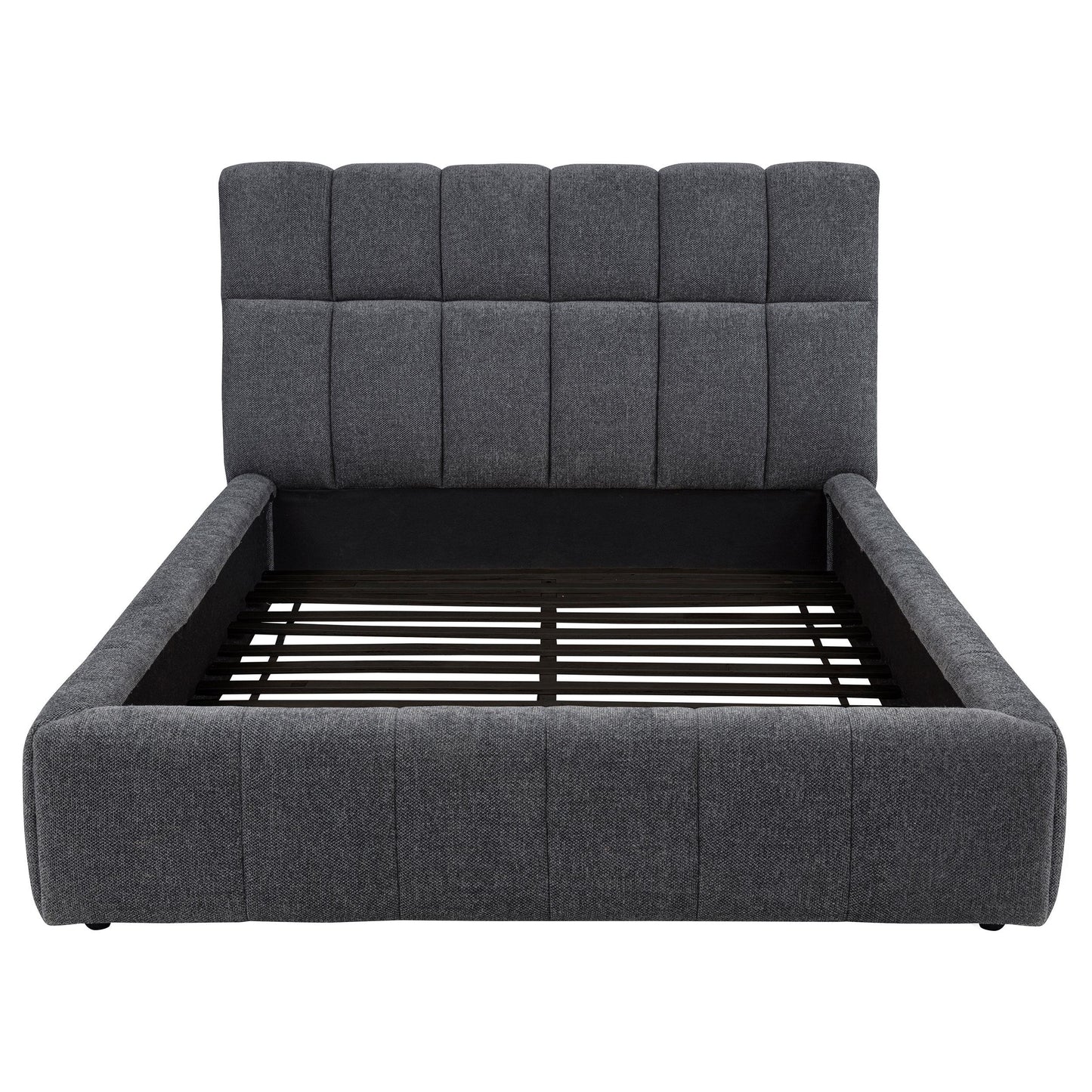  Coaster Furniture Nollet 315917GRYQ 48-inch Upholstered Queen Panel Platform Bed - Grey IMAGE 2