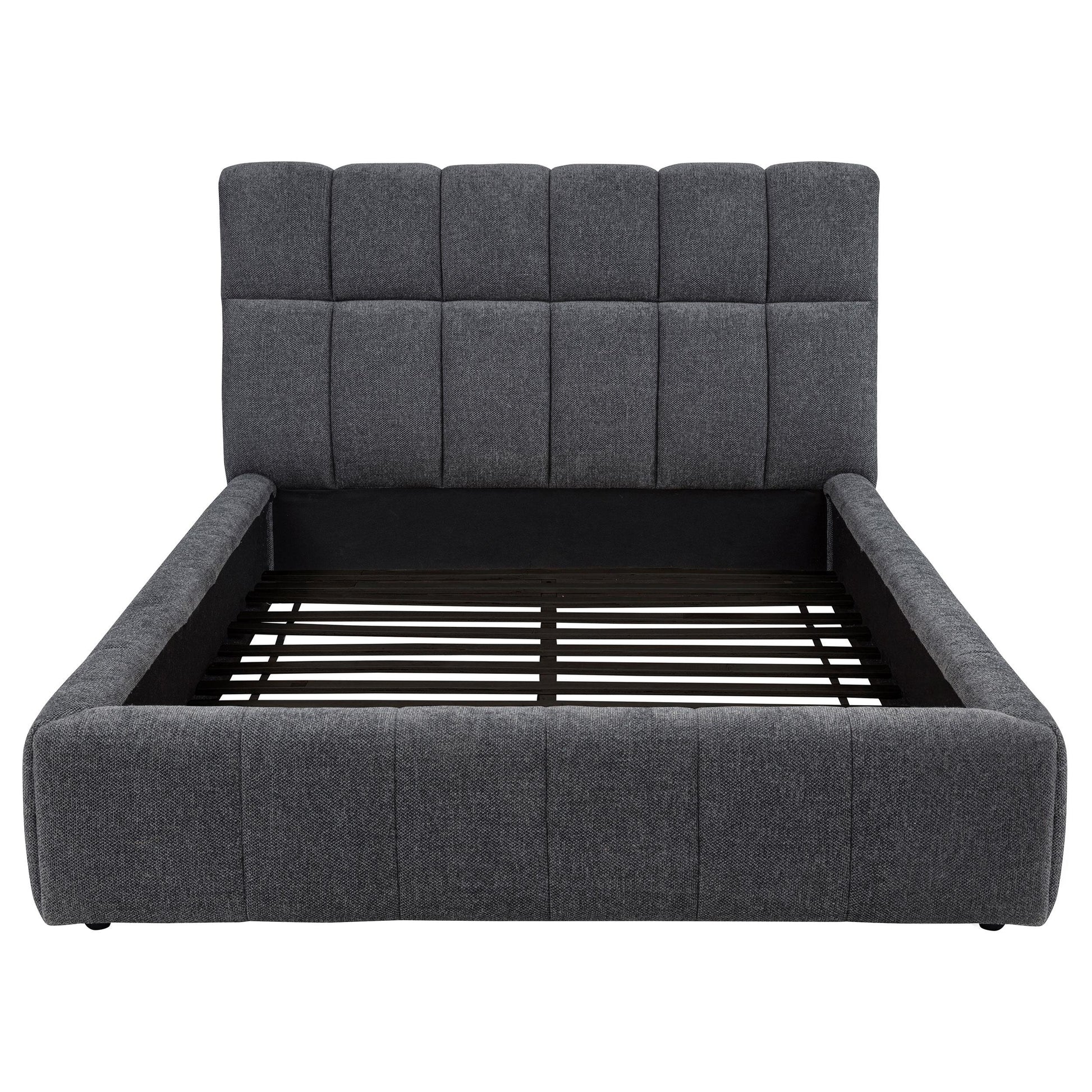  Coaster Furniture Nollet 315917GRYQ 48-inch Upholstered Queen Panel Platform Bed - Grey IMAGE 2