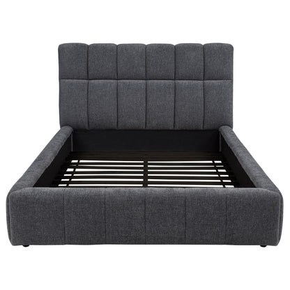  Coaster Furniture Nollet 315917GRYQ 48-inch Upholstered Queen Panel Platform Bed - Grey IMAGE 2
