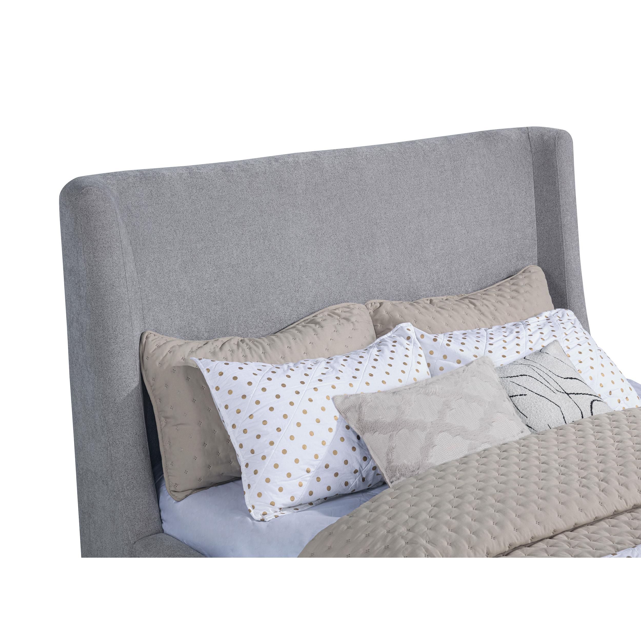  Coaster Furniture Rennes 315928KE Upholstered Eastern King Wingback Platform Bed - Grey IMAGE 1