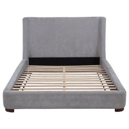  Coaster Furniture Rennes 315928KE Upholstered Eastern King Wingback Platform Bed - Grey IMAGE 2