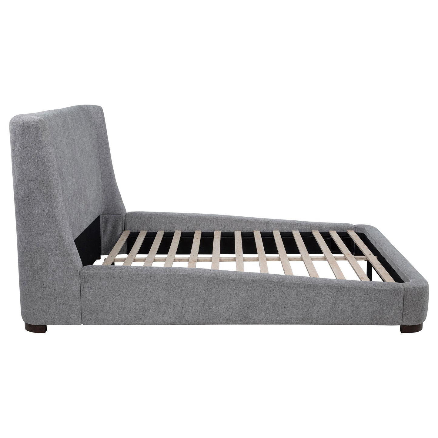  Coaster Furniture Rennes 315928KE Upholstered Eastern King Wingback Platform Bed - Grey IMAGE 5