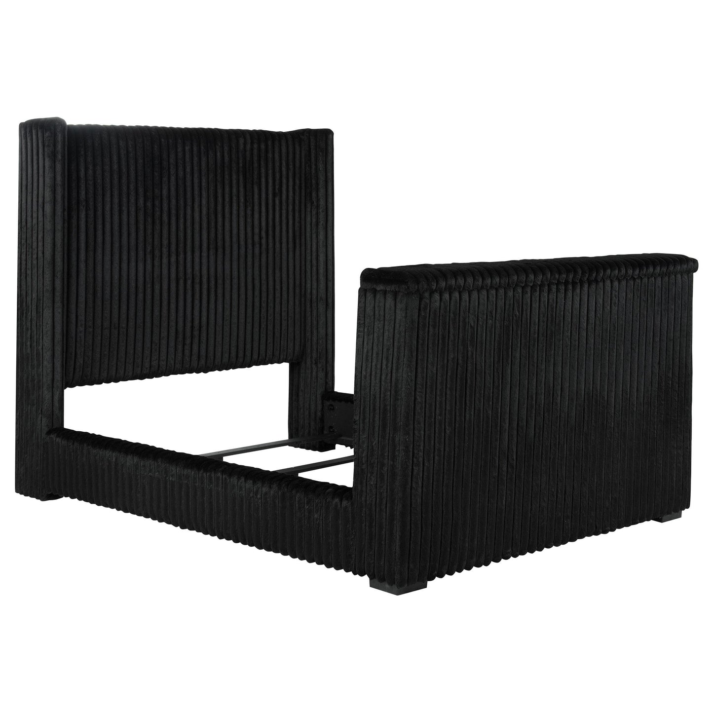  Coaster Furniture Centergrove 315945Q Upholstered Queen Wingback TV Bed - Black IMAGE 3