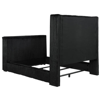  Coaster Furniture Centergrove 315945Q Upholstered Queen Wingback TV Bed - Black IMAGE 8