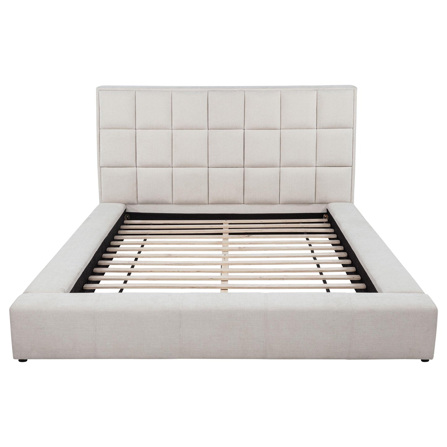  Coaster Furniture Dreux 315948CRMKE Upholstered Eastern King Panel Platform Bed - Cream IMAGE 4