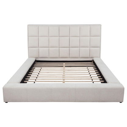  Coaster Furniture Dreux 315948CRMKE Upholstered Eastern King Panel Platform Bed - Cream IMAGE 4