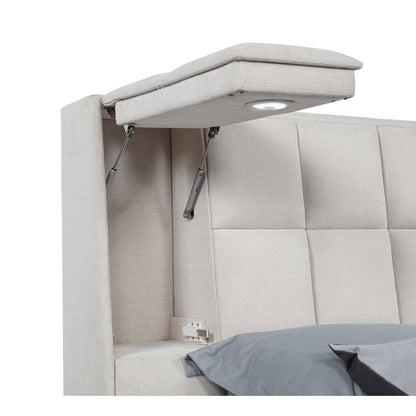  Coaster Furniture Dreux 315948CRMKE Upholstered Eastern King Panel Platform Bed - Cream IMAGE 5