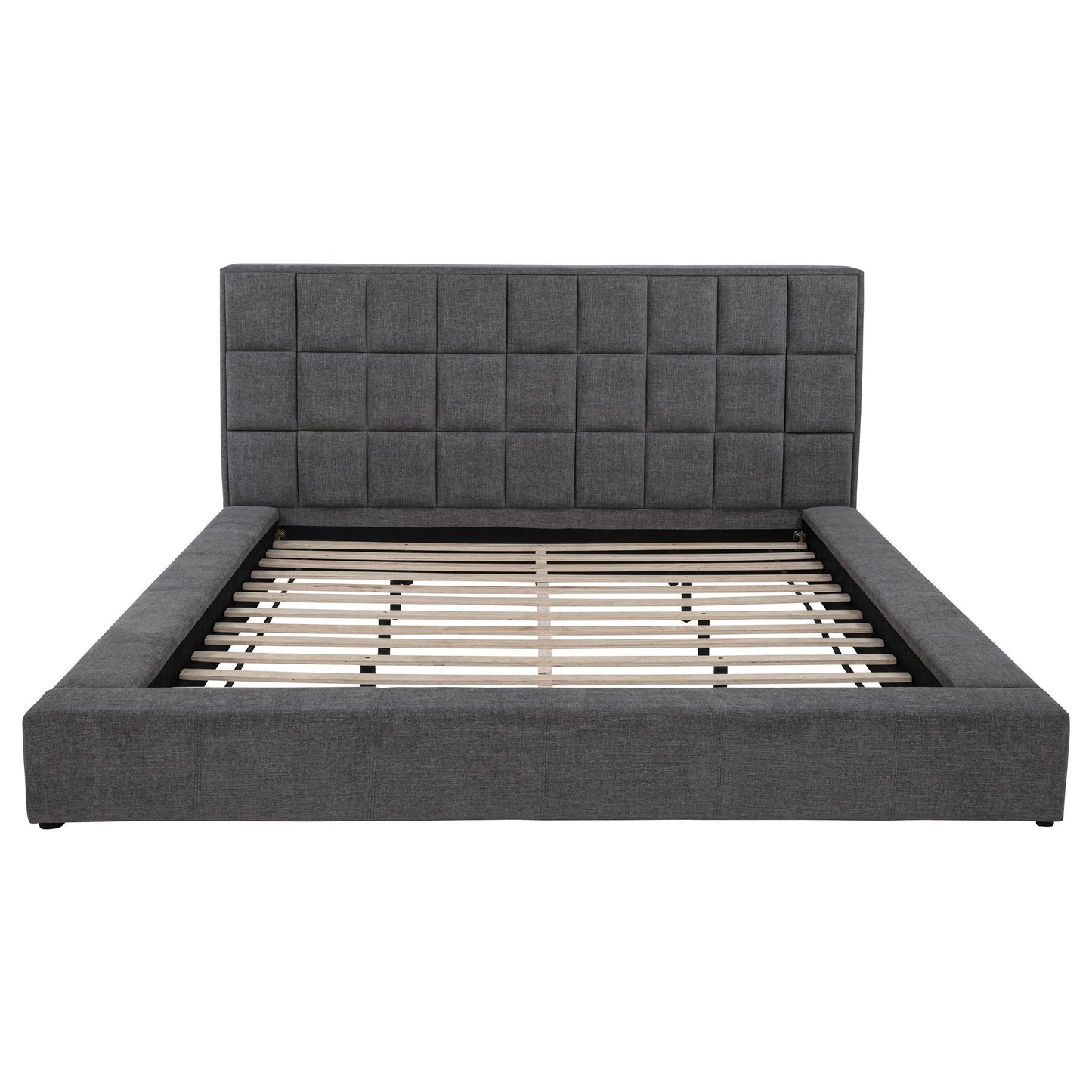 Coaster Furniture Dreux 315948GRYKE Upholstered Eastern King Panel Platform Bed - Grey IMAGE 5