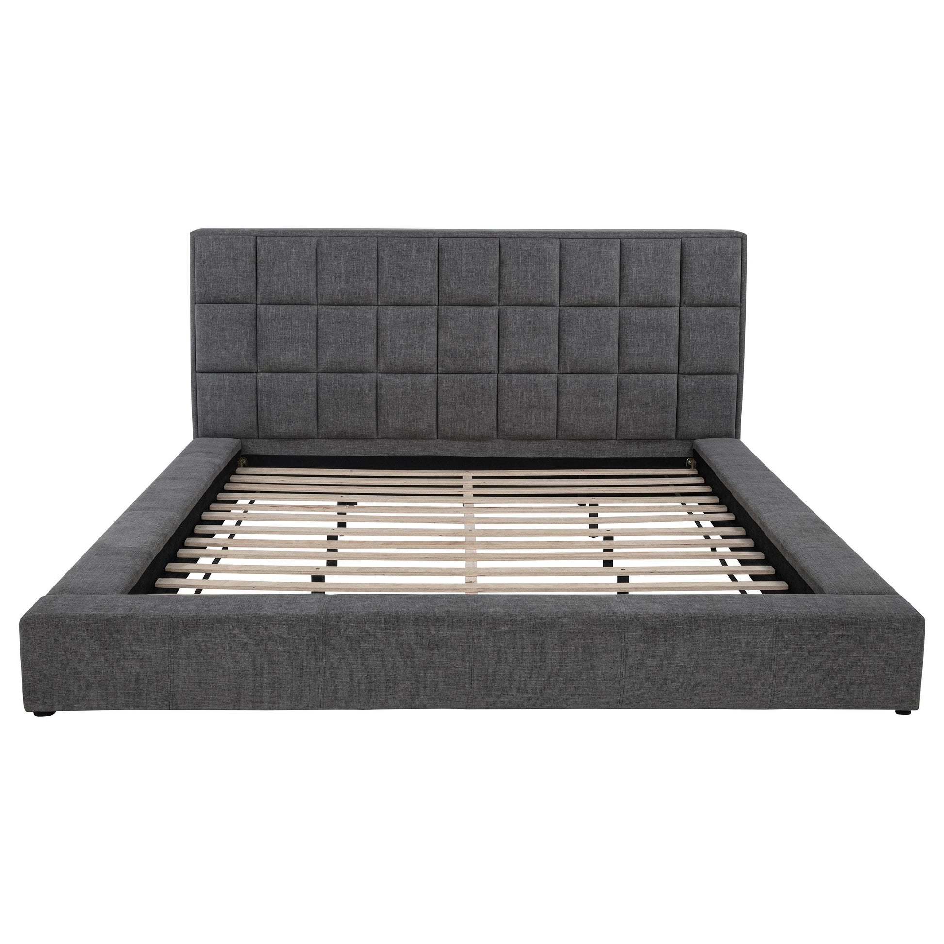  Coaster Furniture Dreux 315948GRYKE Upholstered Eastern King Panel Platform Bed - Grey IMAGE 5