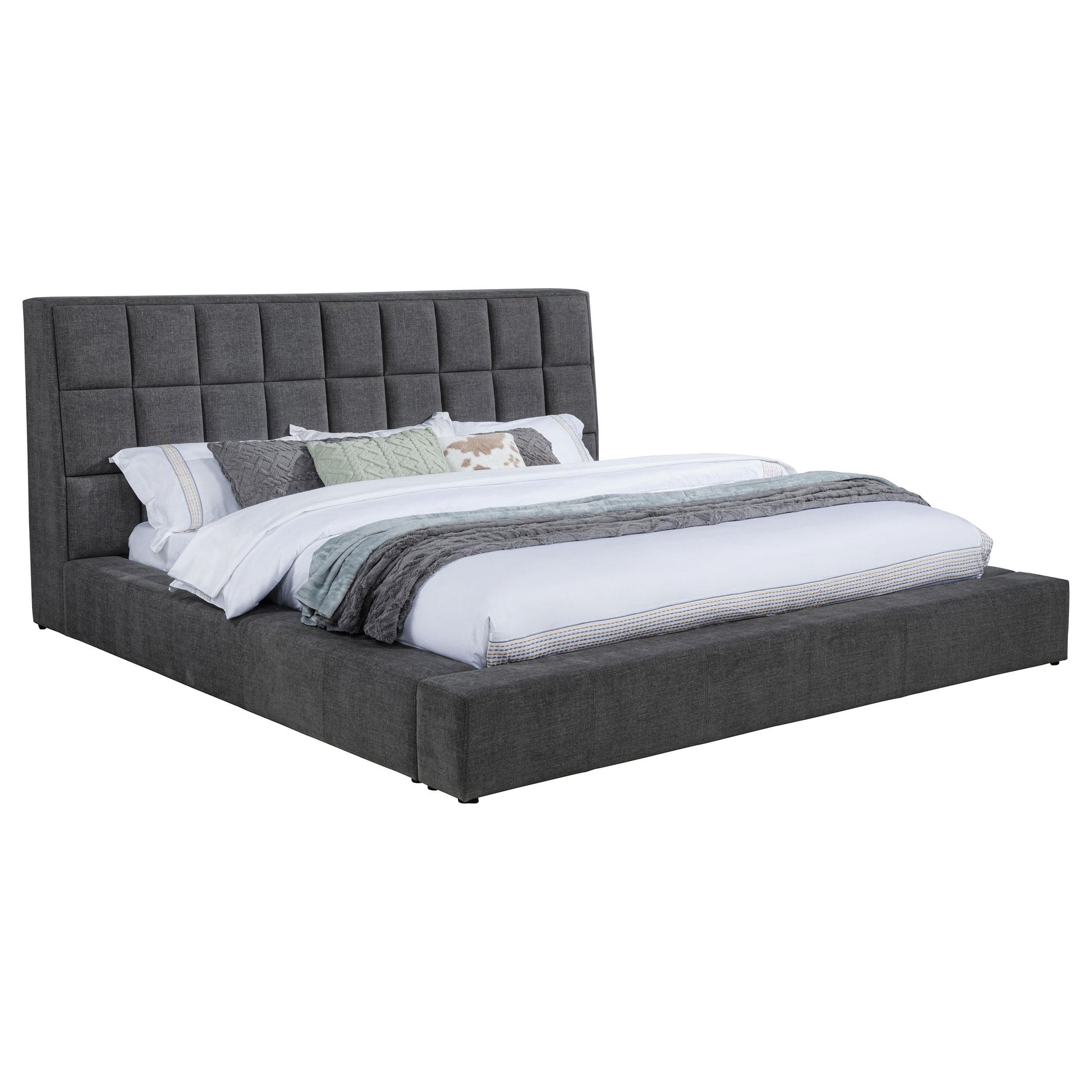  Coaster Furniture Dreux 315948GRYQ Upholstered Queen Panel Platform Bed - Grey IMAGE 10