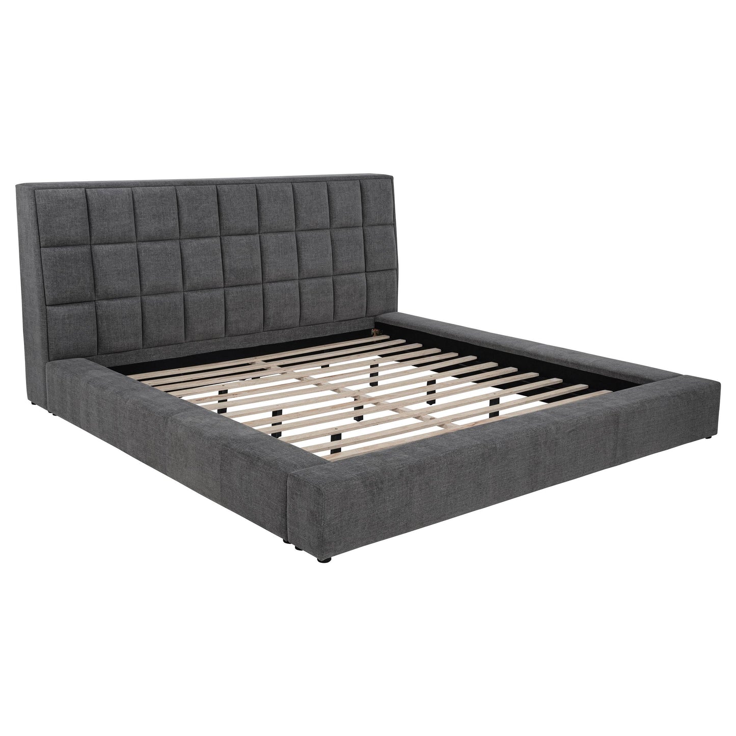  Coaster Furniture Dreux 315948GRYQ Upholstered Queen Panel Platform Bed - Grey IMAGE 3