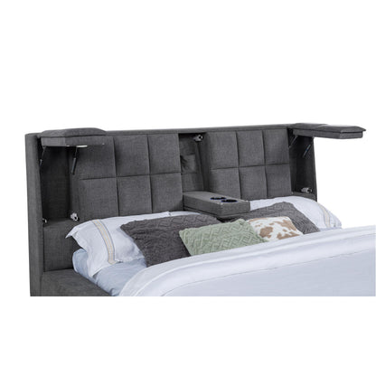  Coaster Furniture Dreux 315948GRYQ Upholstered Queen Panel Platform Bed - Grey IMAGE 4