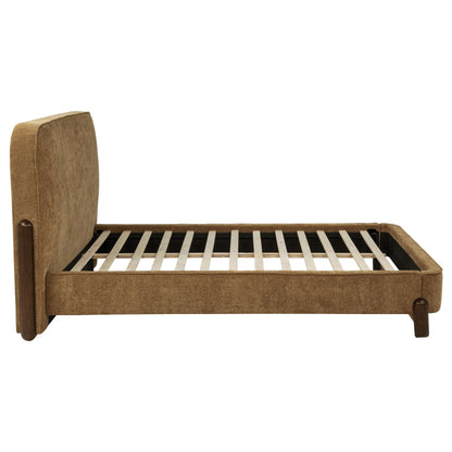  Coaster Furniture Baldacci 315954Q Upholstered Queen Platform Bed - Curry/Walnut IMAGE 6