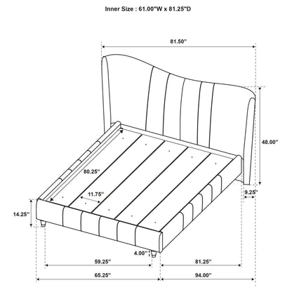  Coaster Furniture Evelyn 315956Q Upholstered Queen Panel Platform Bed - Ivory IMAGE 11