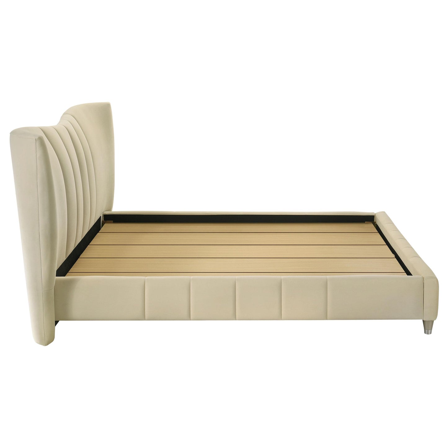  Coaster Furniture Evelyn 315956Q Upholstered Queen Panel Platform Bed - Ivory IMAGE 2