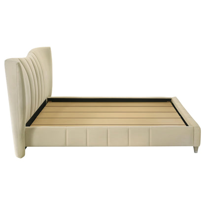  Coaster Furniture Evelyn 315956Q Upholstered Queen Panel Platform Bed - Ivory IMAGE 2