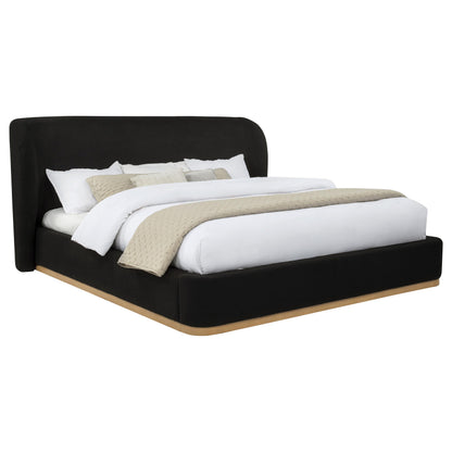  Coaster Furniture Blaire 315967BLKKE Upholstered Eastern King Wingback Platform Bed - Black IMAGE 6
