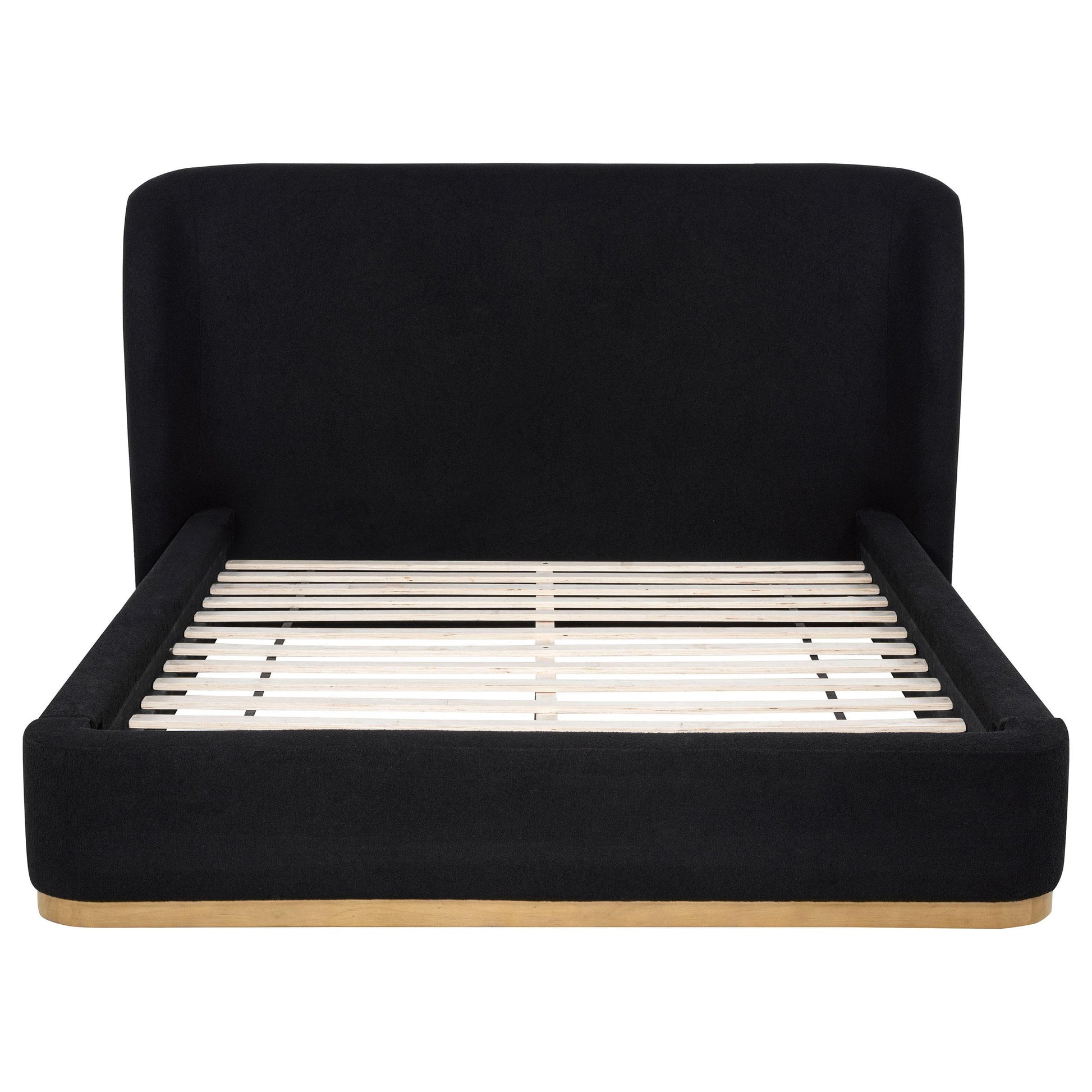  Coaster Furniture Blaire 315967BLKQ Upholstered Queen Wingback Platform Bed - Black IMAGE 1