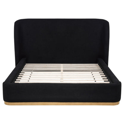  Coaster Furniture Blaire 315967BLKQ Upholstered Queen Wingback Platform Bed - Black IMAGE 1
