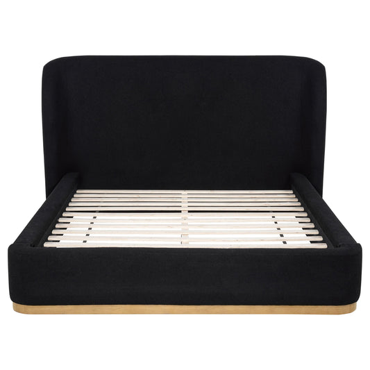  Coaster Furniture Blaire 315967BLKQ Upholstered Queen Wingback Platform Bed - Black IMAGE 1