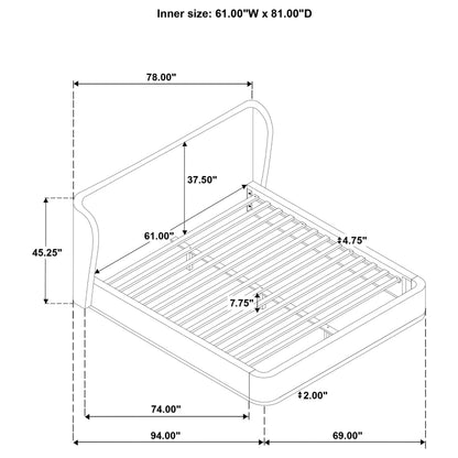  Coaster Furniture Blaire 315967BLKQ Upholstered Queen Wingback Platform Bed - Black IMAGE 11