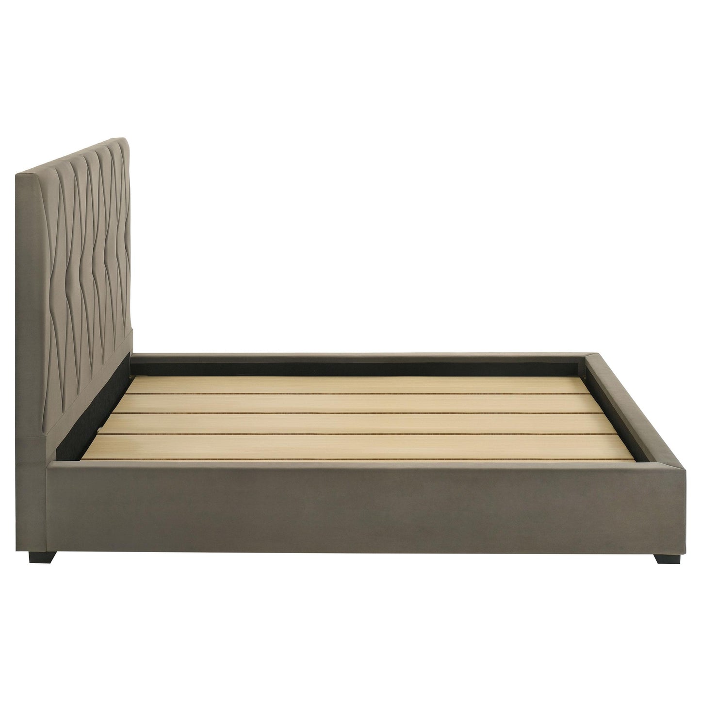  Coaster Furniture Delsea 315975Q Upholstered Queen Panel Platform Bed - Light Brown IMAGE 5