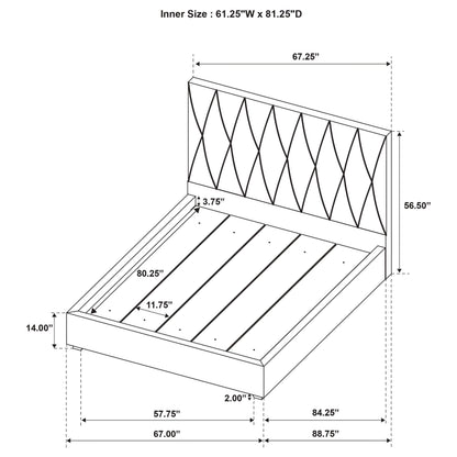  Coaster Furniture Delsea 315975Q Upholstered Queen Panel Platform Bed - Light Brown IMAGE 7