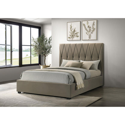  Coaster Furniture Delsea 315975Q Upholstered Queen Panel Platform Bed - Light Brown IMAGE 8